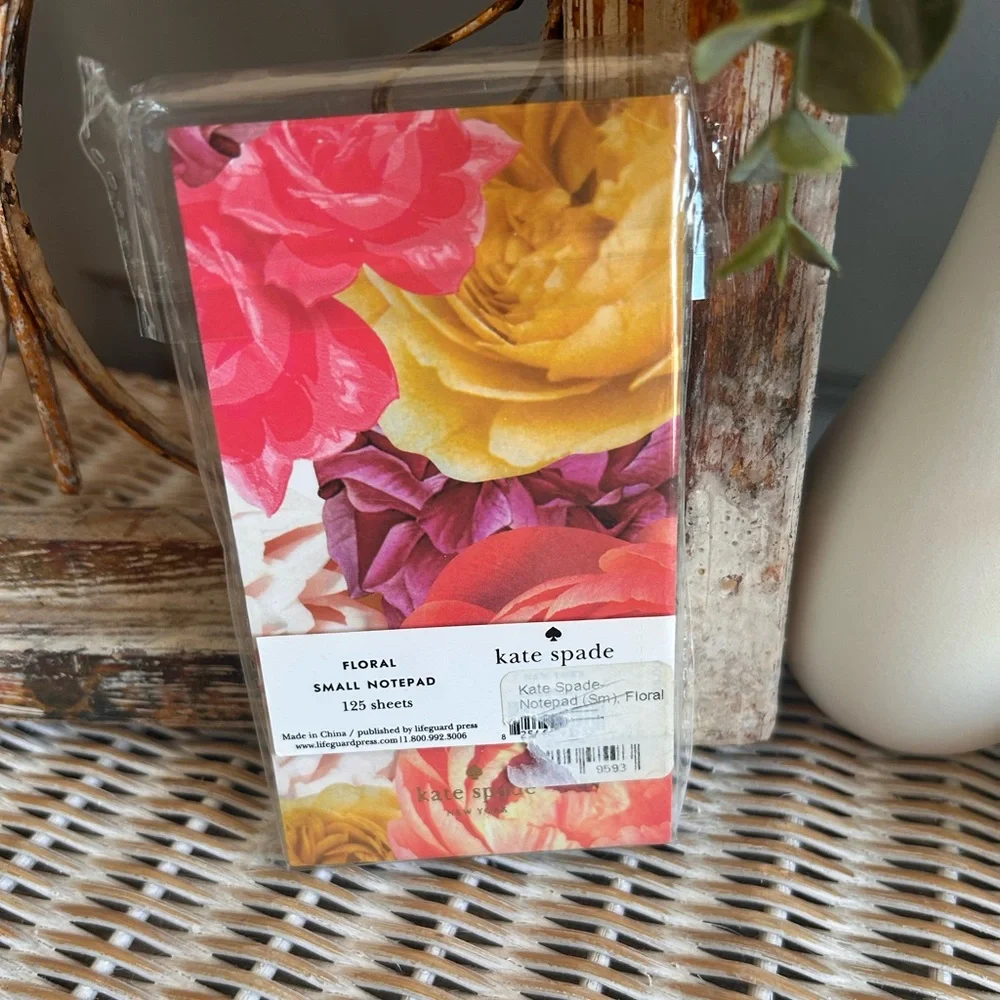 Kate Spade New York small floral notepad colorful bouquet design on the cover
